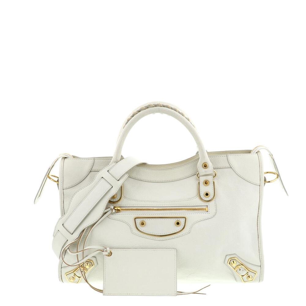 BALENCIAGA Metallic Bag Handbag White